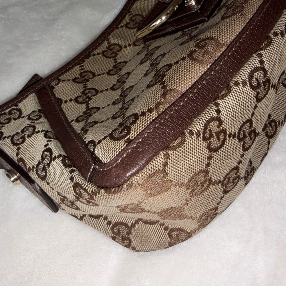 Gucci Brown Monogram D Ring Abbey Pochette - Picture 4 of 12